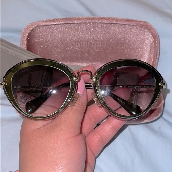 Authentic Miu Miu Sunglasses Green Frames 52MM - Picture 2 of 4